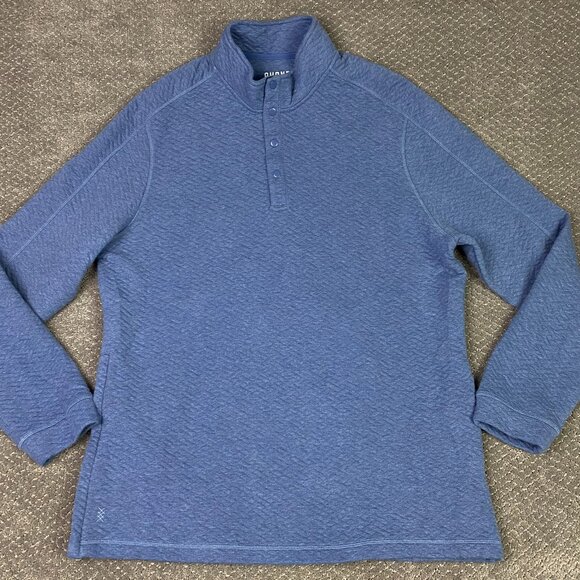 Rhone Weekenders Pullover Men's XL Ocean Blue Heather Snap Sweater Textured - Picture 2 of 11